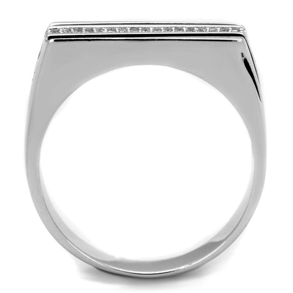 TS217 - Rhodium 925 Sterling Silver Ring with AAA Grade CZ in Clear - Alamode - Flyclothing LLC