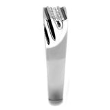 TS217 - Rhodium 925 Sterling Silver Ring with AAA Grade CZ  in Clear - Alamode