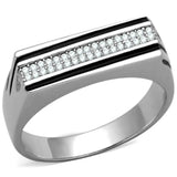 TS217 - Rhodium 925 Sterling Silver Ring with AAA Grade CZ in Clear - Alamode - Flyclothing LLC
