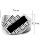 TS218 - Rhodium 925 Sterling Silver Ring with AAA Grade CZ in Clear - Alamode - Flyclothing LLC