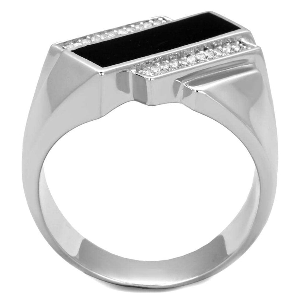 TS218 - Rhodium 925 Sterling Silver Ring with AAA Grade CZ in Clear - Alamode - Flyclothing LLC