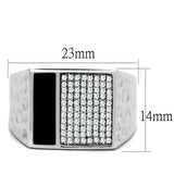 TS219 - Rhodium 925 Sterling Silver Ring with AAA Grade CZ in Clear - Alamode - Flyclothing LLC