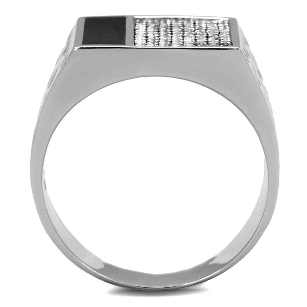 TS219 - Rhodium 925 Sterling Silver Ring with AAA Grade CZ in Clear - Alamode - Flyclothing LLC