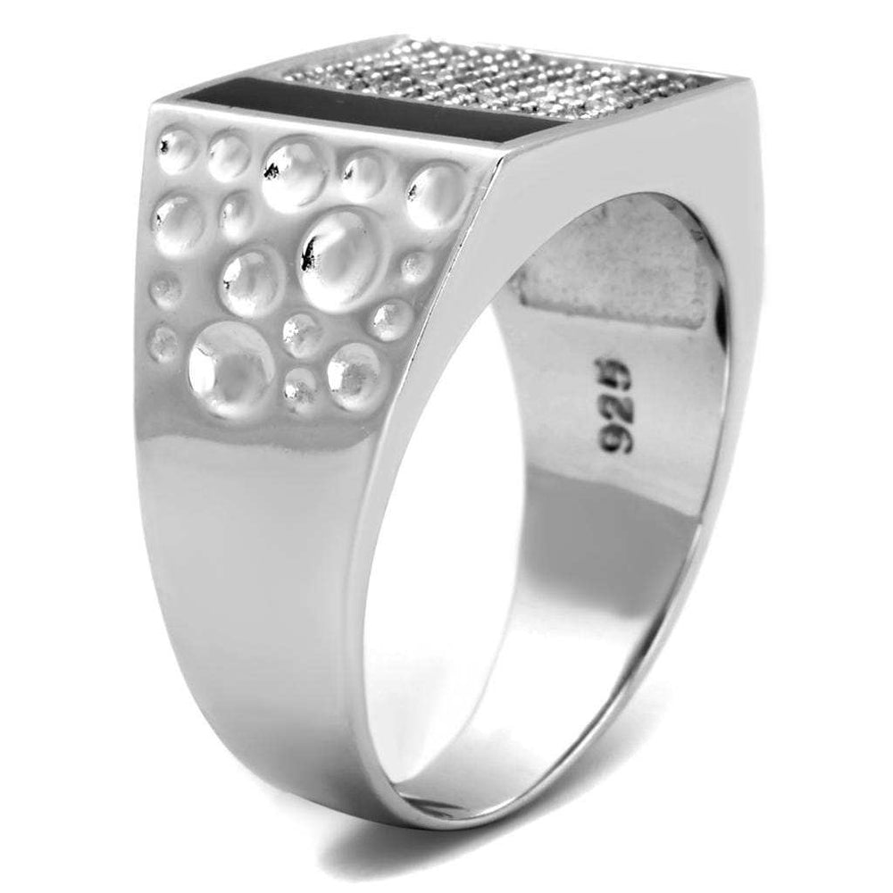 TS219 - Rhodium 925 Sterling Silver Ring with AAA Grade CZ in Clear - Alamode - Flyclothing LLC
