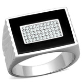 TS220 - Rhodium 925 Sterling Silver Ring with AAA Grade CZ in Clear - Alamode - Flyclothing LLC