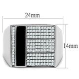 TS222 - Rhodium 925 Sterling Silver Ring with AAA Grade CZ in Clear - Alamode - Flyclothing LLC