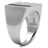 TS222 - Rhodium 925 Sterling Silver Ring with AAA Grade CZ in Clear - Alamode - Flyclothing LLC