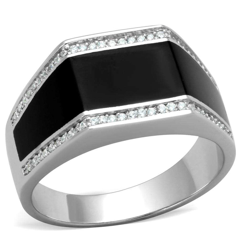 TS223 - Rhodium 925 Sterling Silver Ring with AAA Grade CZ in Clear - Alamode - Flyclothing LLC