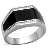 TS223 - Rhodium 925 Sterling Silver Ring with AAA Grade CZ in Clear - Alamode - Flyclothing LLC