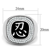 TS225 - Rhodium 925 Sterling Silver Ring with AAA Grade CZ in Clear - Alamode - Flyclothing LLC