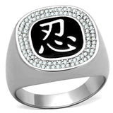 TS225 - Rhodium 925 Sterling Silver Ring with AAA Grade CZ in Clear - Alamode - Flyclothing LLC