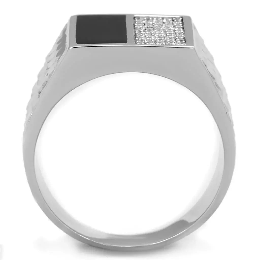 TS226 - Rhodium 925 Sterling Silver Ring with AAA Grade CZ in Clear - Alamode - Flyclothing LLC