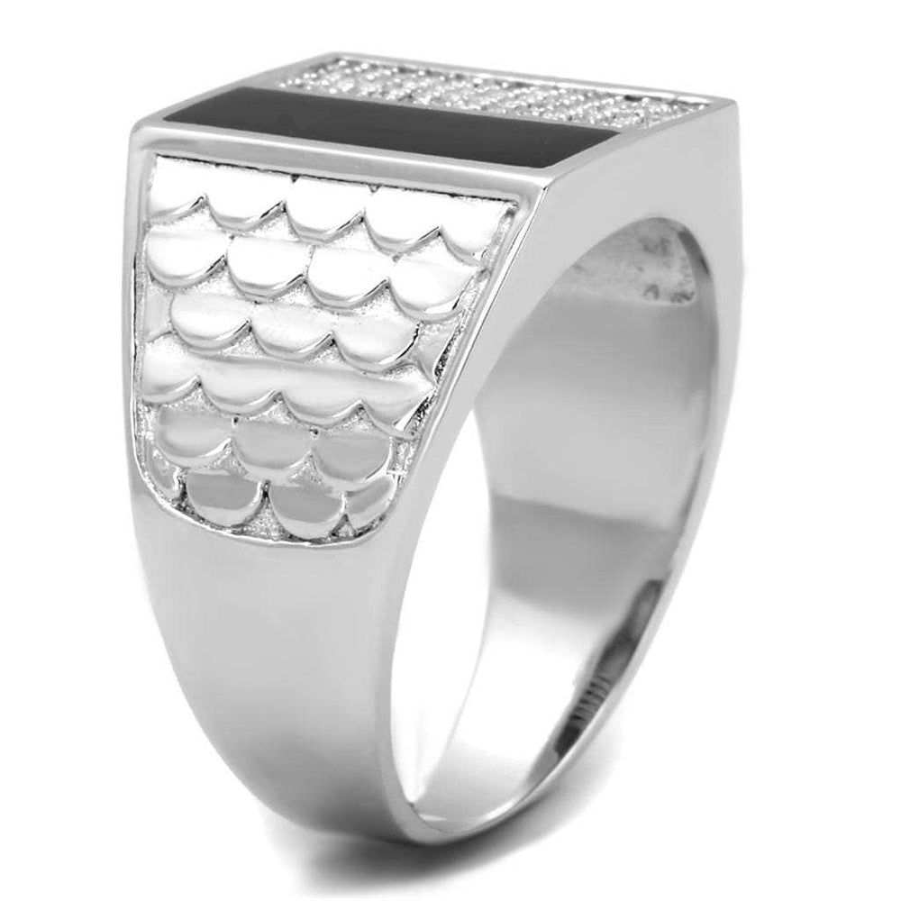 TS226 - Rhodium 925 Sterling Silver Ring with AAA Grade CZ in Clear - Alamode - Flyclothing LLC