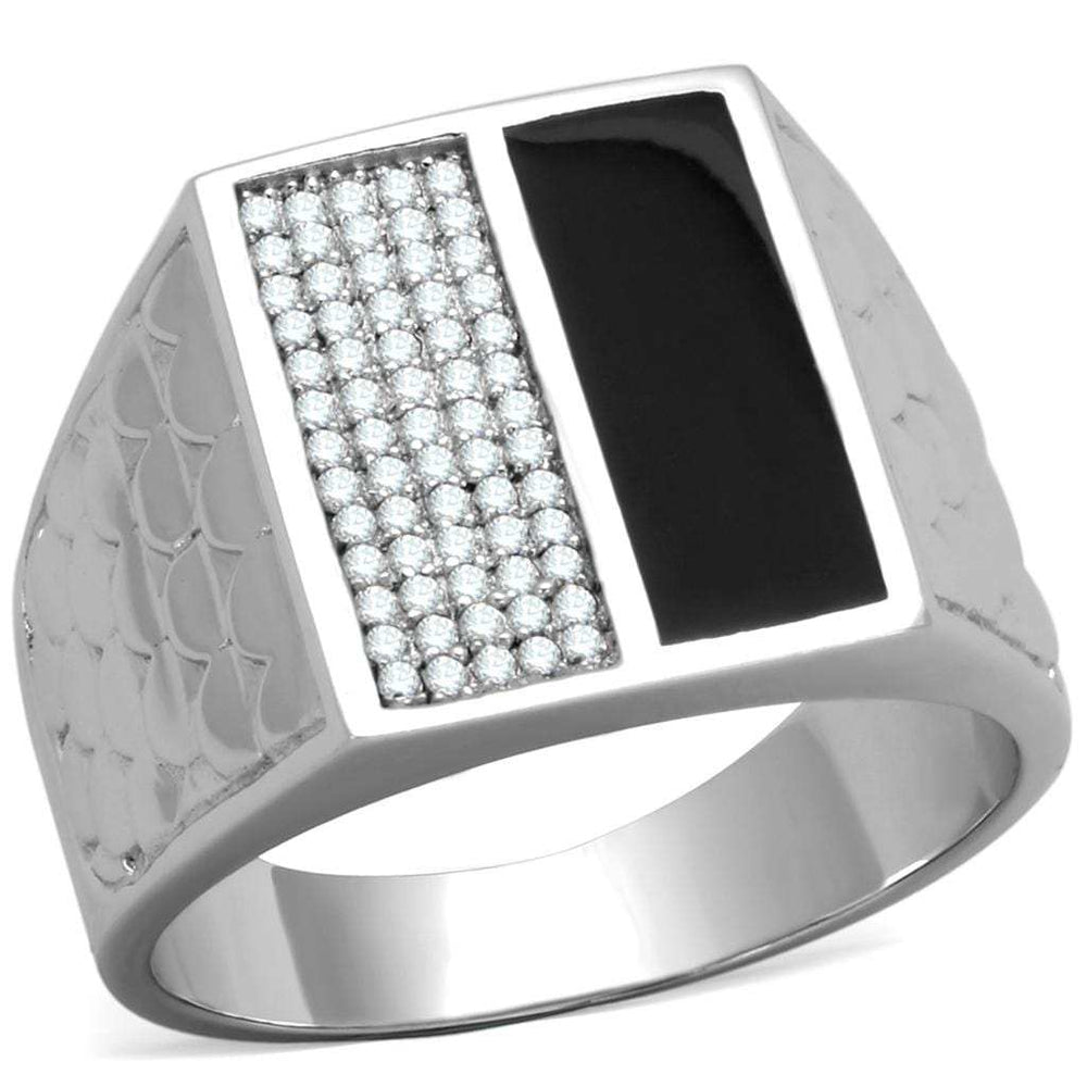 TS226 - Rhodium 925 Sterling Silver Ring with AAA Grade CZ in Clear - Alamode - Flyclothing LLC
