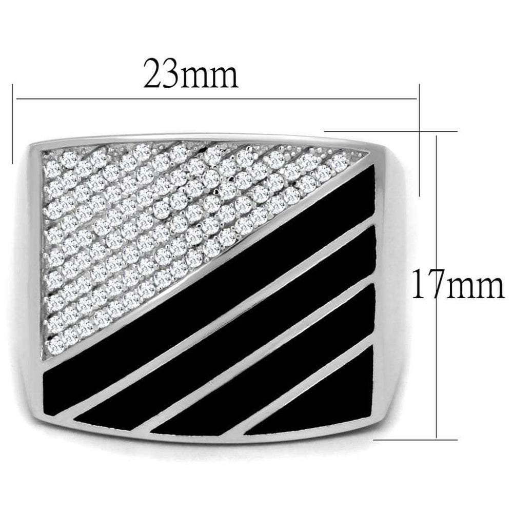 TS227 - Rhodium 925 Sterling Silver Ring with AAA Grade CZ in Clear - Alamode - Flyclothing LLC