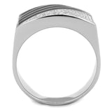 TS227 - Rhodium 925 Sterling Silver Ring with AAA Grade CZ  in Clear - Alamode