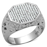 TS229 - Rhodium 925 Sterling Silver Ring with AAA Grade CZ in Clear - Alamode - Flyclothing LLC
