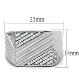 TS230 - Rhodium 925 Sterling Silver Ring with AAA Grade CZ in Clear - Alamode - Flyclothing LLC