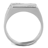 TS230 - Rhodium 925 Sterling Silver Ring with AAA Grade CZ  in Clear - Alamode