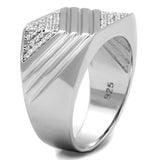 TS230 - Rhodium 925 Sterling Silver Ring with AAA Grade CZ  in Clear - Alamode
