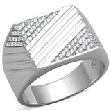 TS230 - Rhodium 925 Sterling Silver Ring with AAA Grade CZ in Clear - Alamode - Flyclothing LLC