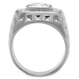 TS231 - Rhodium 925 Sterling Silver Ring with AAA Grade CZ  in Clear - Alamode