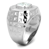 TS231 - Rhodium 925 Sterling Silver Ring with AAA Grade CZ  in Clear - Alamode