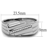 TS232 - Rhodium 925 Sterling Silver Ring with AAA Grade CZ  in Clear - Alamode