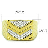 TS234 - Gold+Rhodium 925 Sterling Silver Ring with AAA Grade CZ  in Clear - Alamode