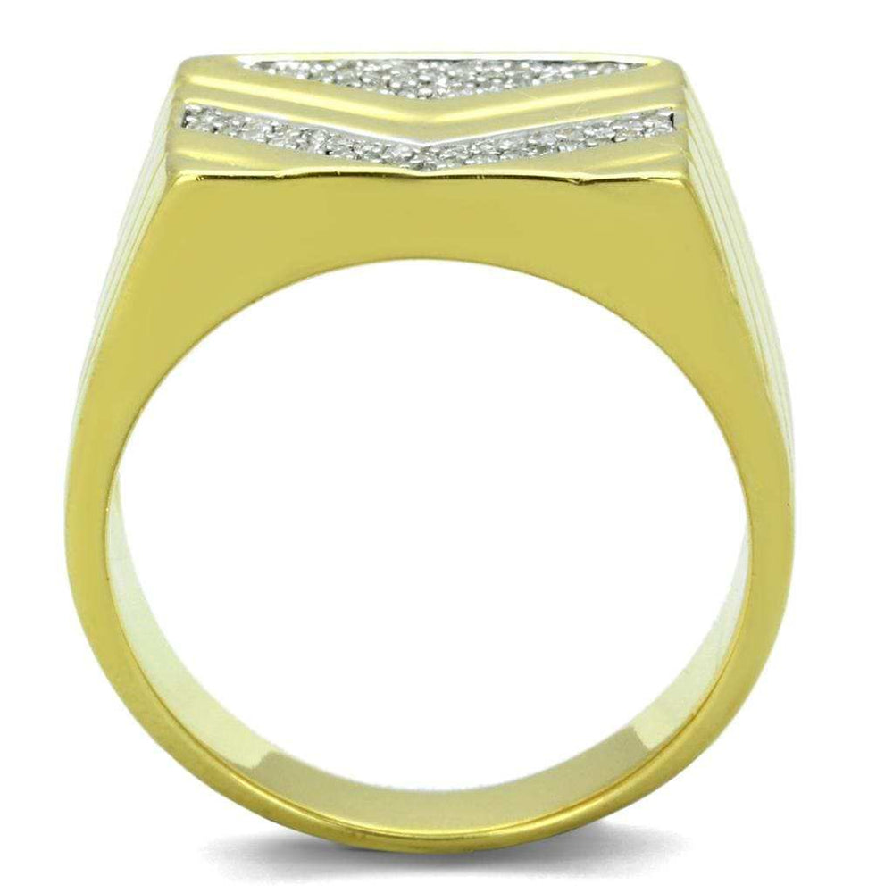 TS234 - Gold+Rhodium 925 Sterling Silver Ring with AAA Grade CZ in Clear - Alamode - Flyclothing LLC