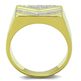 TS234 - Gold+Rhodium 925 Sterling Silver Ring with AAA Grade CZ  in Clear - Alamode