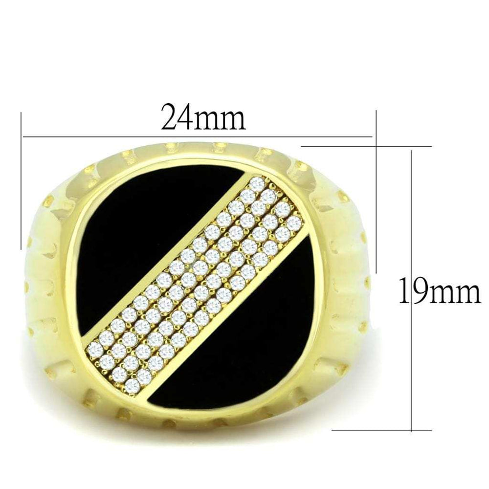 TS235 - Gold 925 Sterling Silver Ring with AAA Grade CZ in Clear - Alamode - Flyclothing LLC