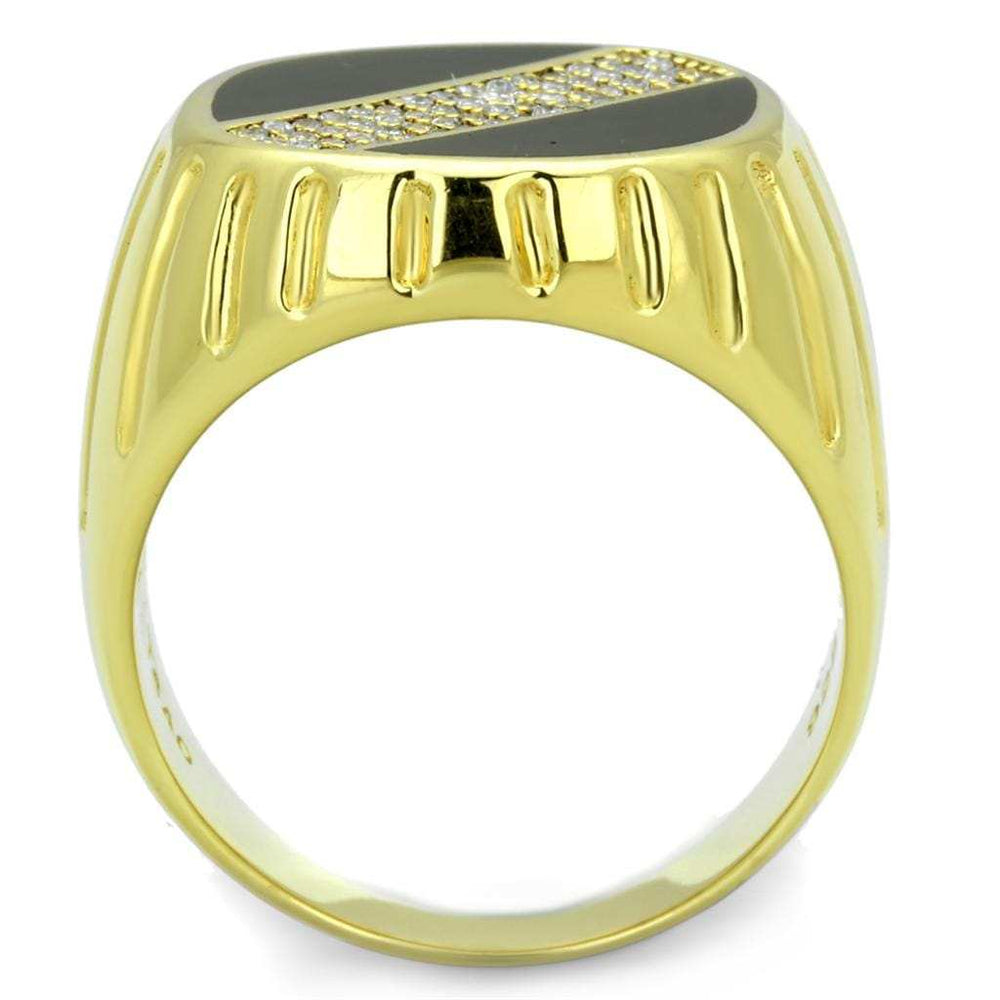 TS235 - Gold 925 Sterling Silver Ring with AAA Grade CZ in Clear - Alamode - Flyclothing LLC