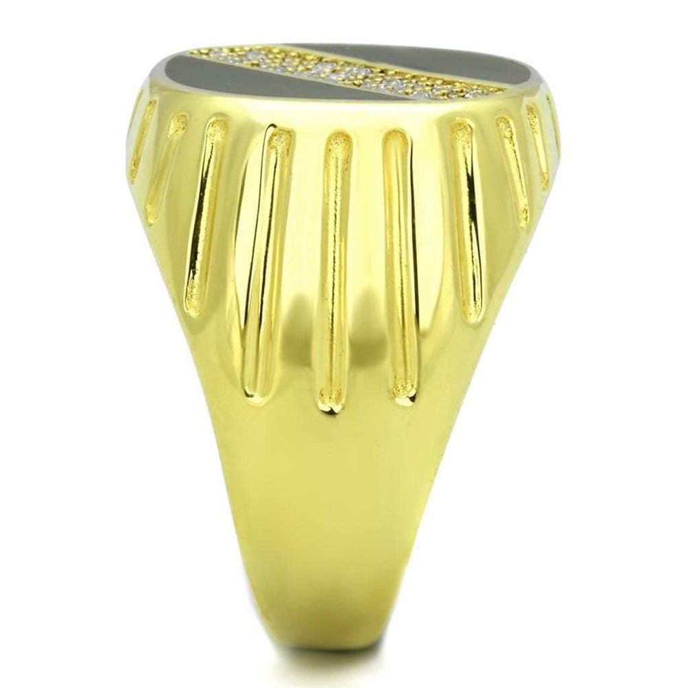 TS235 - Gold 925 Sterling Silver Ring with AAA Grade CZ in Clear - Alamode - Flyclothing LLC