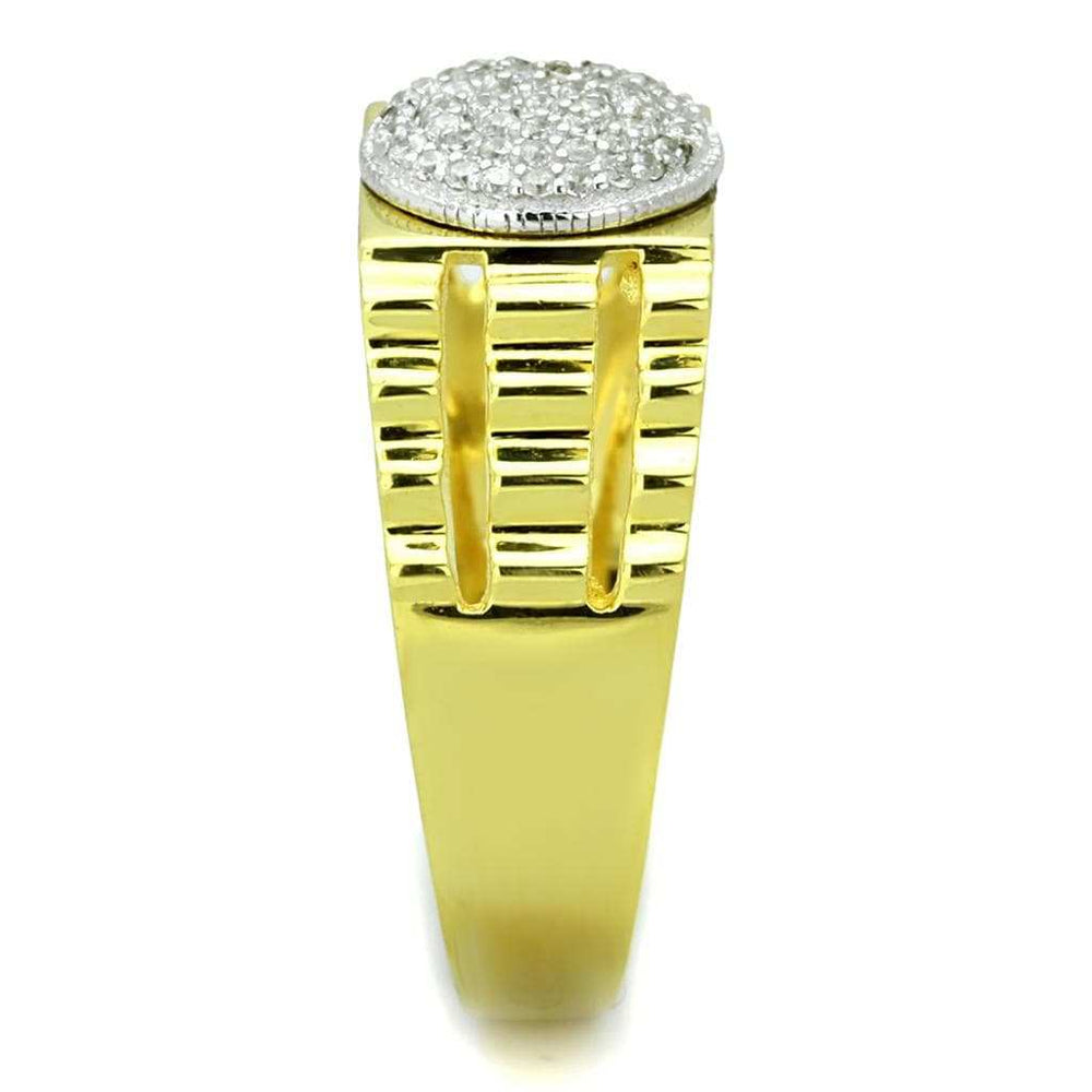 TS237 - Gold+Rhodium 925 Sterling Silver Ring with AAA Grade CZ in Clear - Alamode - Flyclothing LLC