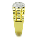 TS237 - Gold+Rhodium 925 Sterling Silver Ring with AAA Grade CZ  in Clear - Alamode