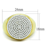TS238 - Gold+Rhodium 925 Sterling Silver Ring with AAA Grade CZ  in Clear - Alamode