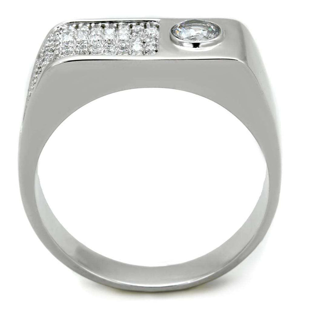 TS239 - Rhodium 925 Sterling Silver Ring with AAA Grade CZ in Clear - Alamode - Flyclothing LLC