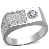 TS239 - Rhodium 925 Sterling Silver Ring with AAA Grade CZ in Clear - Alamode - Flyclothing LLC