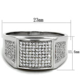 TS241 - Rhodium 925 Sterling Silver Ring with AAA Grade CZ  in Clear - Alamode