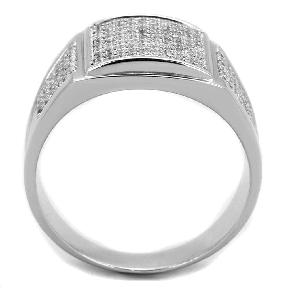 TS241 - Rhodium 925 Sterling Silver Ring with AAA Grade CZ in Clear - Alamode - Flyclothing LLC