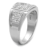 TS241 - Rhodium 925 Sterling Silver Ring with AAA Grade CZ  in Clear - Alamode