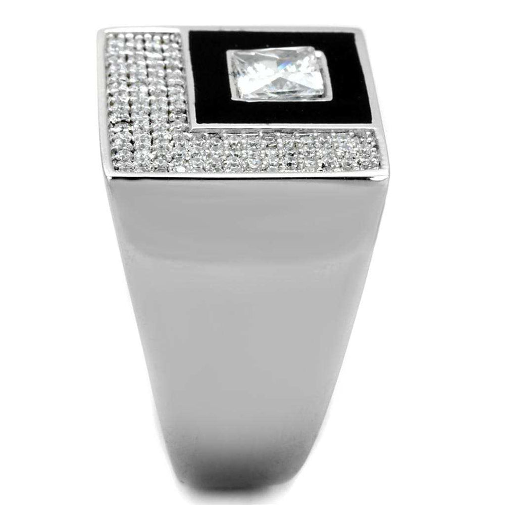TS242 - Rhodium 925 Sterling Silver Ring with AAA Grade CZ in Clear - Alamode - Flyclothing LLC