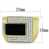 TS245 - Gold+Rhodium 925 Sterling Silver Ring with AAA Grade CZ  in Clear - Alamode