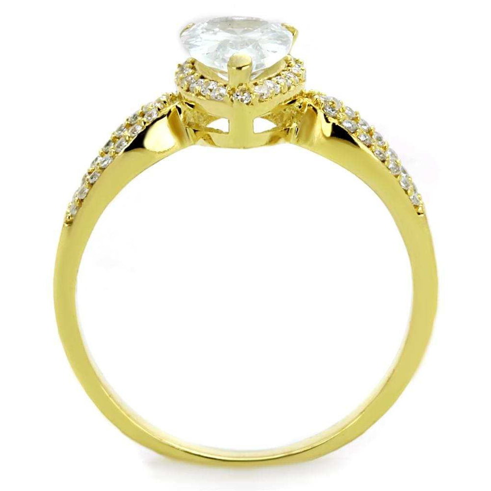 TS248 - Gold 925 Sterling Silver Ring with AAA Grade CZ in Clear - Alamode - Flyclothing LLC