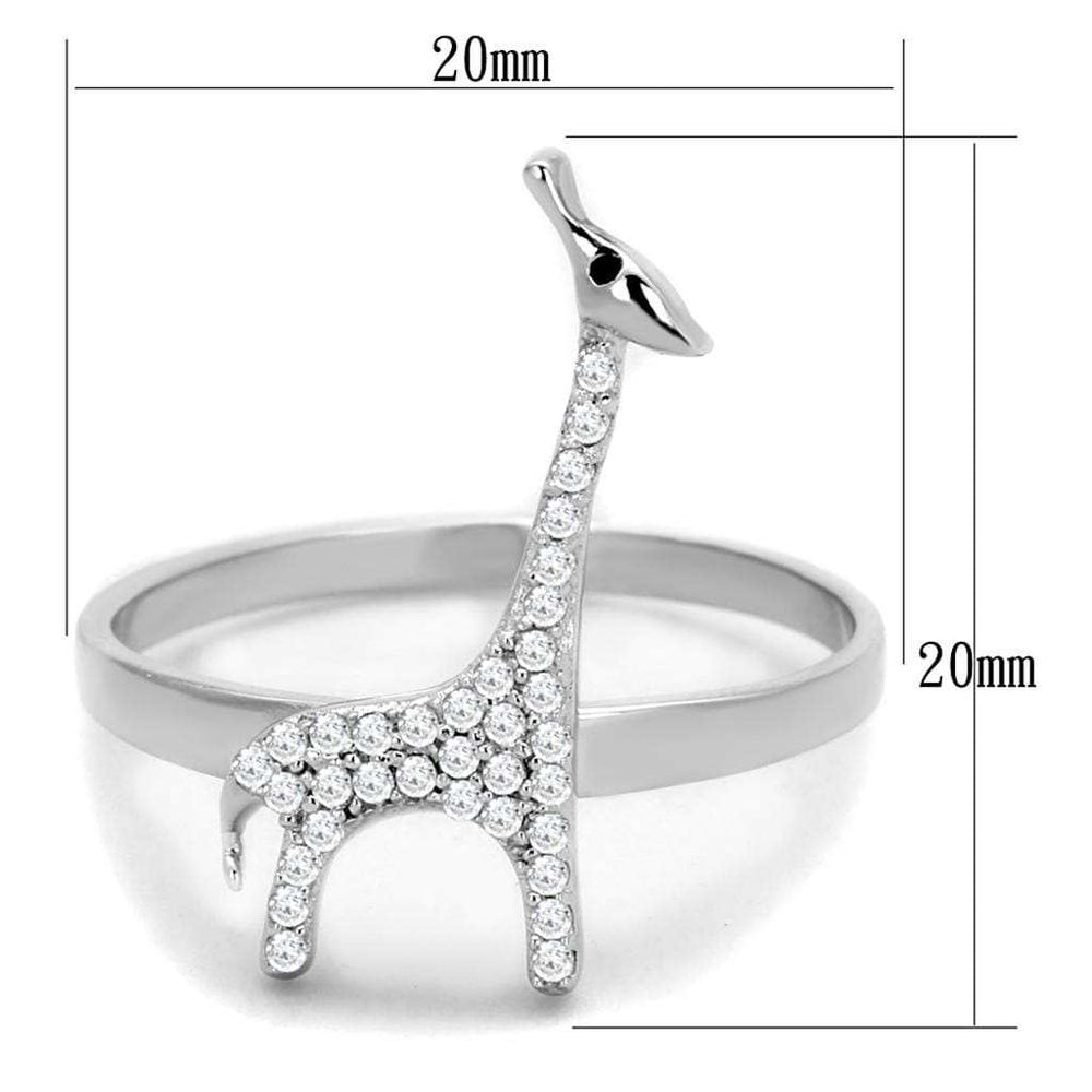 TS255 - Rhodium 925 Sterling Silver Ring with AAA Grade CZ in Clear - Alamode - Flyclothing LLC