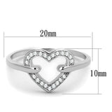 TS256 - Rhodium 925 Sterling Silver Ring with AAA Grade CZ  in Clear - Alamode