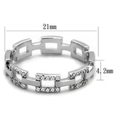 TS257 - Rhodium 925 Sterling Silver Ring with AAA Grade CZ in Clear - Alamode - Flyclothing LLC
