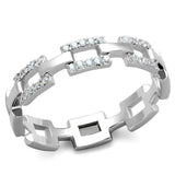 TS257 - Rhodium 925 Sterling Silver Ring with AAA Grade CZ in Clear - Alamode - Flyclothing LLC