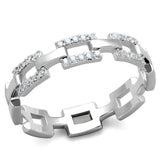 TS257 - Rhodium 925 Sterling Silver Ring with AAA Grade CZ in Clear - Alamode - Flyclothing LLC